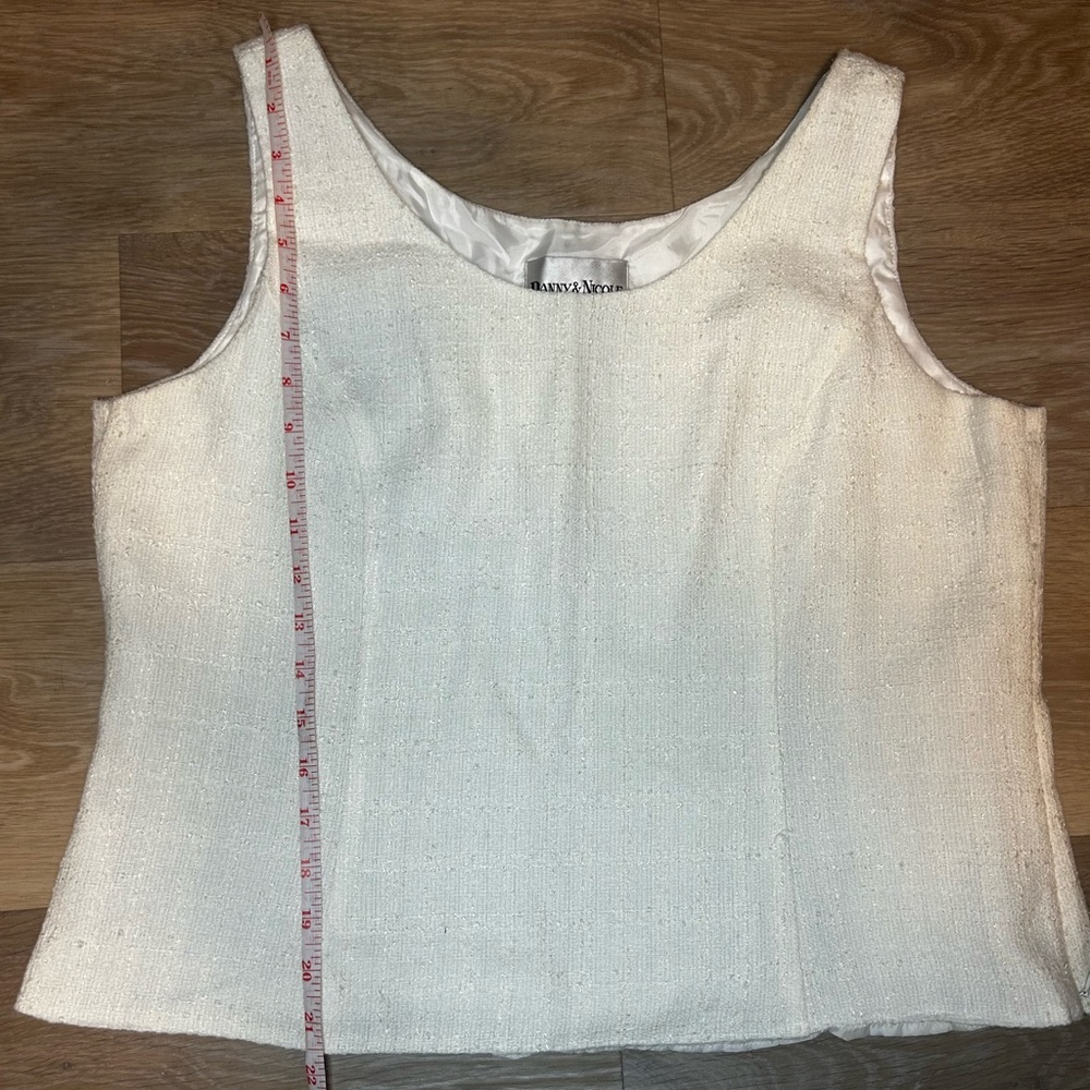 Danny & Nicole Ivory Textured Tank Top – Size 16 - Picture 4 of 7